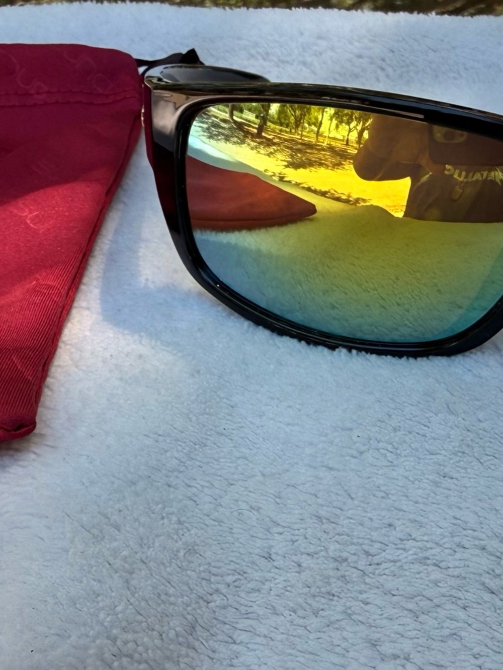 Suncloud polarized Mirrored Lens Sunglasses in Black with Yellow-Green Tint